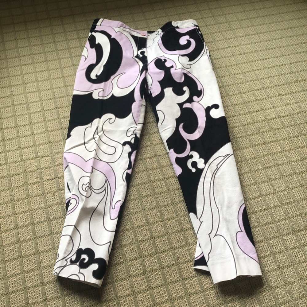 Etcetera Patterned Cropped Jeans - image 1